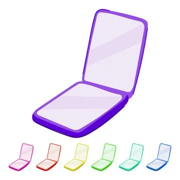 Pocket compact mirror vector cartoon graphic Stock Illustration
