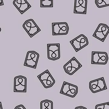 Pocket denim line vector seamless pattern Stock Illustration