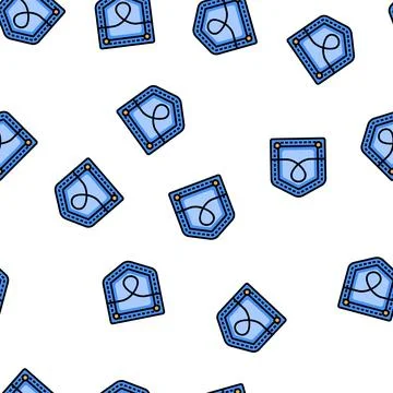 Pocket denim vector seamless pattern Stock Illustration