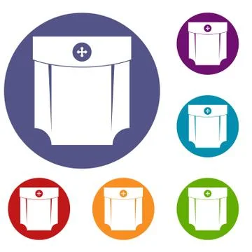 Pocket design icons set Stock Illustration