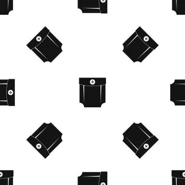 Pocket design pattern seamless black Stock Illustration