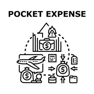 Pocket expense concept representing personal money management planning Stock Illustration