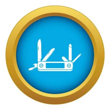 Pocket flashlight icon blue vector isolated Stock Illustration