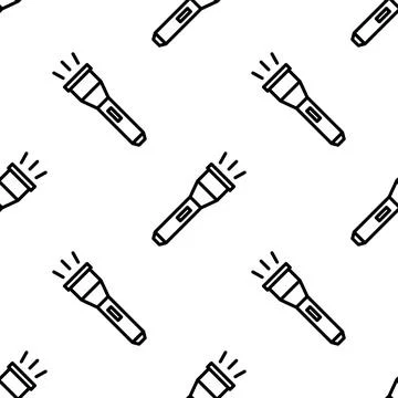 Pocket flashlight seamless pattern vector illustration Stock Illustration