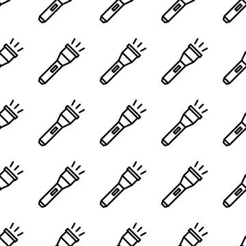 Pocket flashlight seamless pattern vector illustration 스톡 일러스트