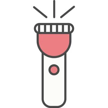 Pocket flashlight vector icon isolated Stock Illustration