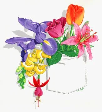Pocket Flowers Stock Illustration