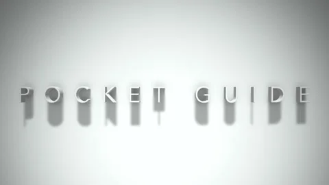 Pocket guide 3D title animation white text on a white background Stock Footage 298373917