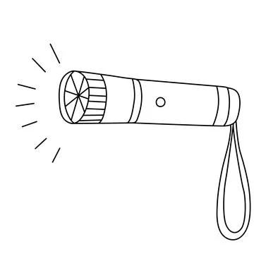 Pocket handle flashlight doodle Stock Illustration