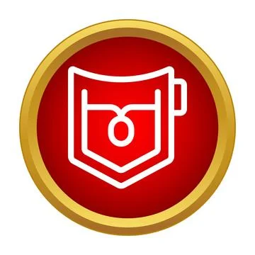 Pocket icon with button inside red circle Stockillustratie