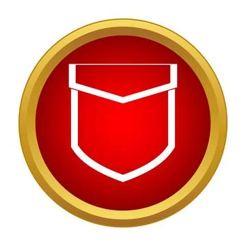 Pocket icon in a simple red gold circle イラスト素材
