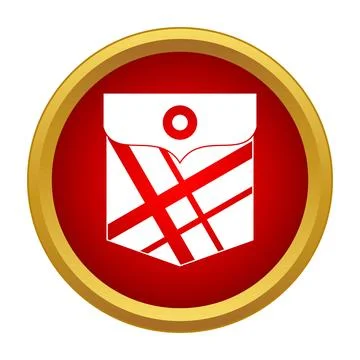 Pocket icon in a stylized red circle frame Illustrazione stock