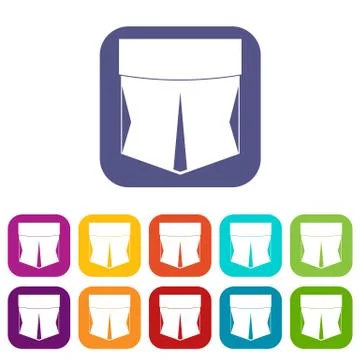 Pocket icons set flat Illustrazione stock