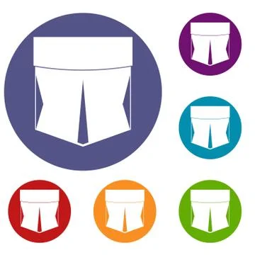 Pocket icons set Stock Illustration