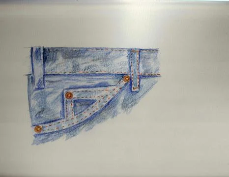 Pocket in Jeans Stock Illustration