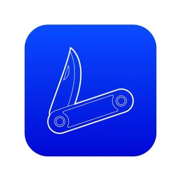 Pocket knife icon blue vector Stock Illustration