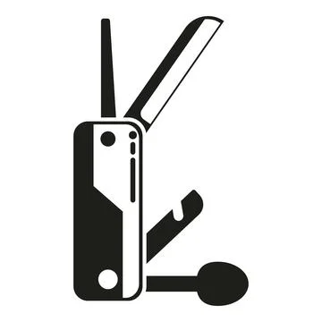 Pocket knife icon simple vector. Army multitool Stock Illustration