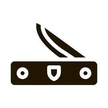 Pocket Knife Icon Vector Glyph Illustration Illustration