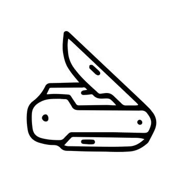 Pocket knife line vector doodle simple icon Stock Illustration