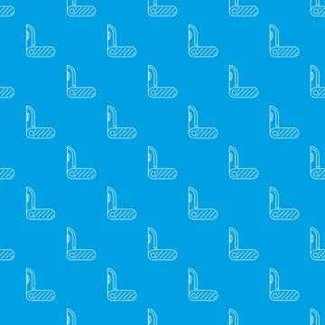 Pocket knife metal pattern vector seamless blue Stock Illustration