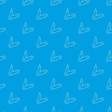 Pocket knife pattern seamless blue Illustrazione stock