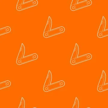 Pocket knife pattern vector orange Stock Illustration