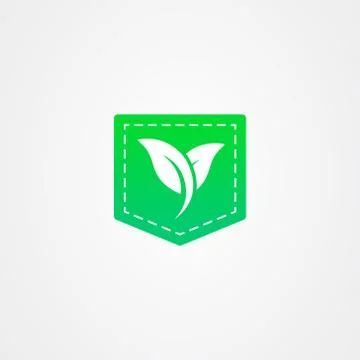 Pocket with leaf element icon logo vector Stock Illustration