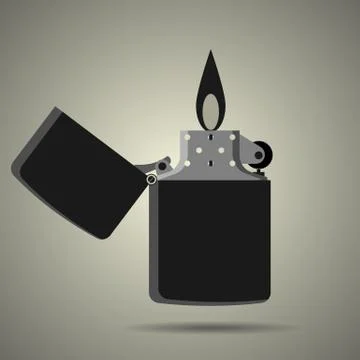 Pocket lighter icon in flat style Stock Illustration