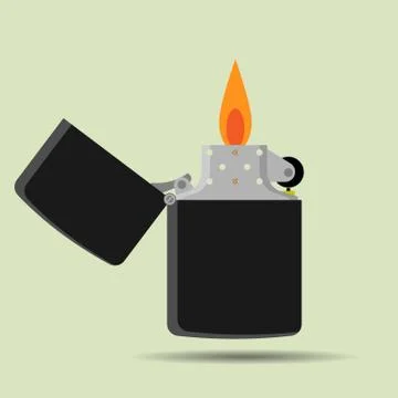 Pocket lighter icon in flat style Stock Illustration