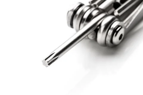 Pocket multifunctional tool, foldable screwdriver kit Stock Photos