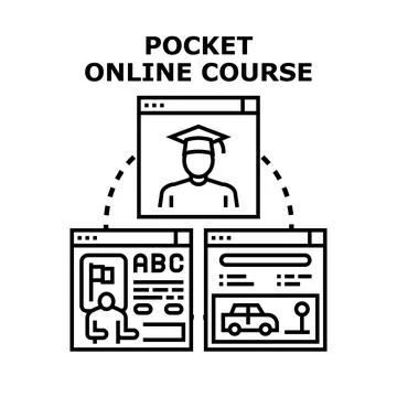 Pocket online course for distant education and learning Stock Illustration