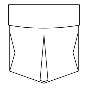 Pocket patch icon, outline style Stock Illustration