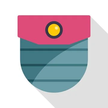 Pocket pouch flat design vector icon illustration Stock Illustration