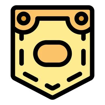 Pocket with rounded patch and rivets representing storage and fashion Stock Illustration
