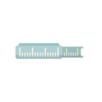 Pocket ruler measuring tool icon flat style Stock Illustration