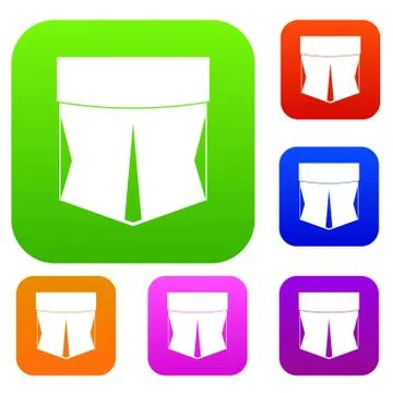Pocket set color collection Illustrazione stock