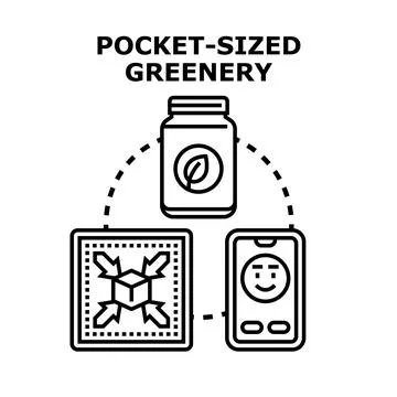 Pocket sized greenery concept storing nature ecosystem Illustrazione stock