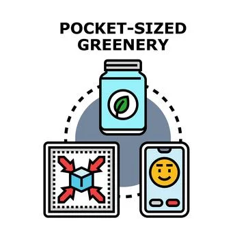 Pocket sized greenery concept storing nature ecosystem Stock Illustration