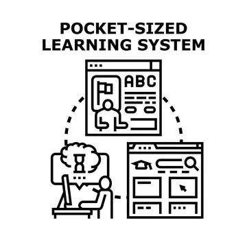 Pocket sized learning system for online education 스톡 일러스트