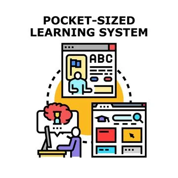 Pocket sized learning system for online education イラスト素材