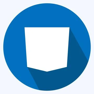 Pocket Square Icon in trendy long shadow style isolated on soft blue backgrou Stock Illustration