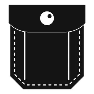 Pocket with valve and button icon, simple style Stock Illustration