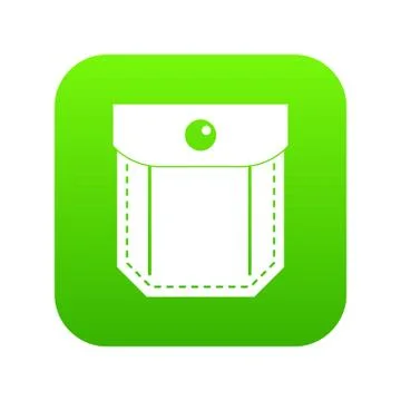 Pocket with valve and button icon digital green Illustrazione stock