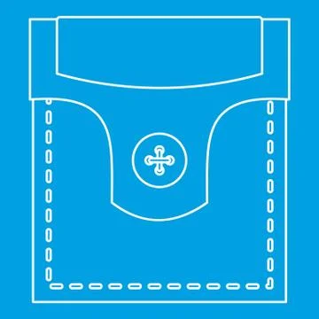 Pocket with valve and button icon, outline style Stock Illustration