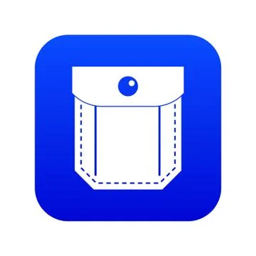 Pocket with valve and button icon digital blue Illustrazione stock