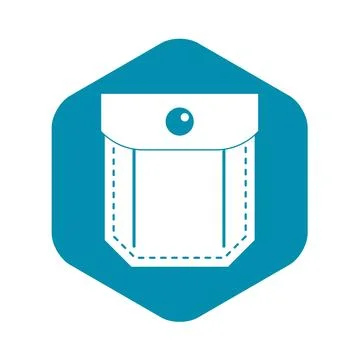 Pocket with valve and button icon, simple style Stock Illustration