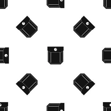 Pocket with valve and button pattern seamless black 스톡 일러스트