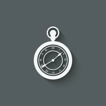 Pocket watch design element Stock Illustration