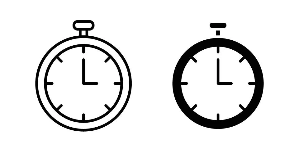 Pocket watch icon black vector isolated on white Stock Illustration