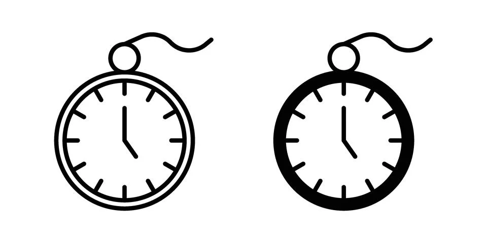 Pocket watch icon vector design illustrations Stock Illustration